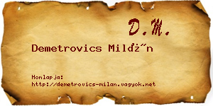 Demetrovics Milán névjegykártya